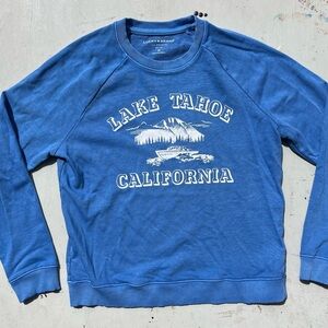 Men's Lucky Brand Sweatshirt Blue Lake Tahoe M Beach Surf Casual Camp Classic CA